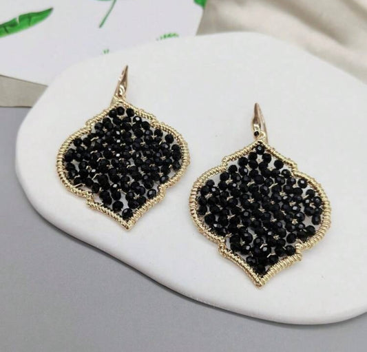 Darling Drop Earrings | Black