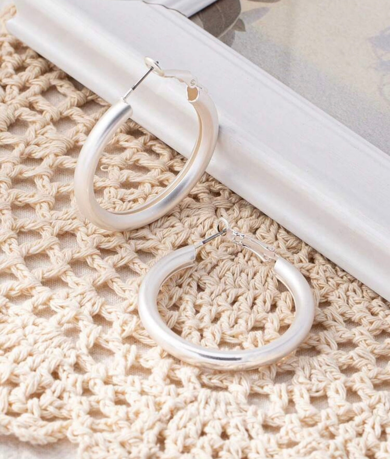 Silver Medium Hoops