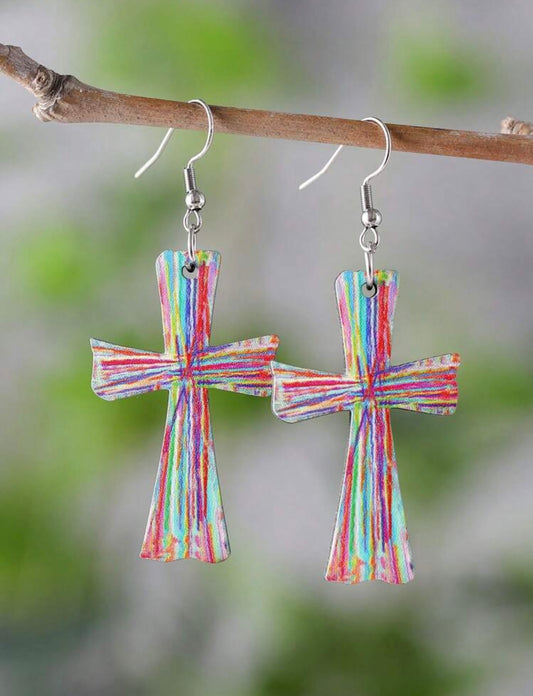 Pastel Cross Earrings